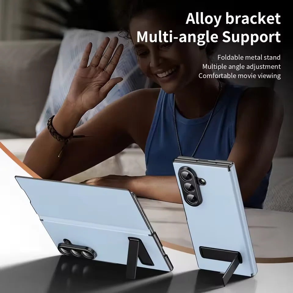 Samsung Galaxy Z Fold 6 Shockproof Leather Case with Magnetic Flip Cover