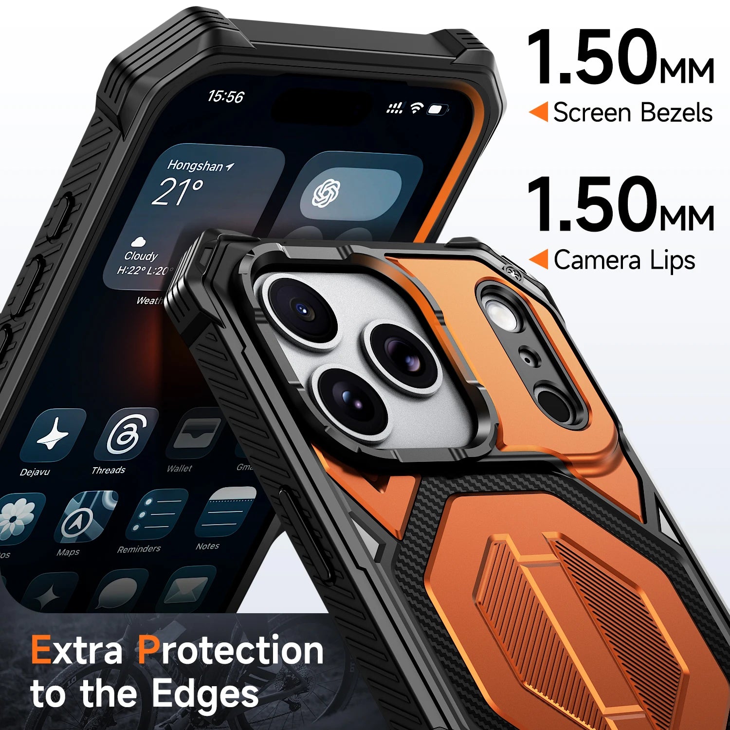 Heavy Duty Armor MagSafe Case with Metal Kickstand for iPhone 17 Series