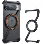 Shockproof Z-Shape Frameless  Aluminium Phone Case with Magnetic Ring for Google Pixel 9 Series