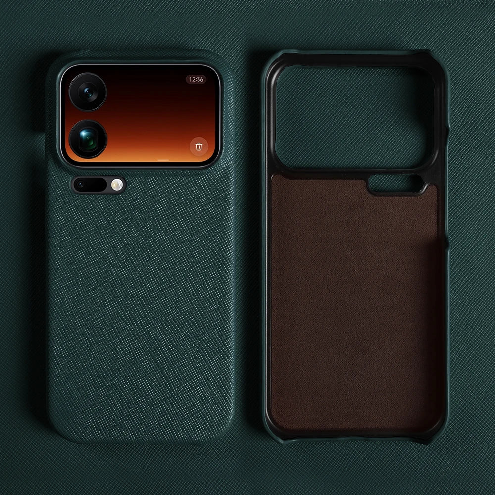 Genuine Leather Case with Raised Camera Protection for Xiaomi 18 Series
