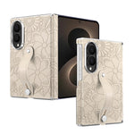 Fashion Embossed Leather Case with Wrist Strap for Samsung Galaxy Z Fold 8