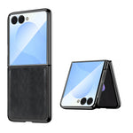 Luxury Leather Case with Tempered Glass Screen Protector for Samsung Galaxy Z Flip 8