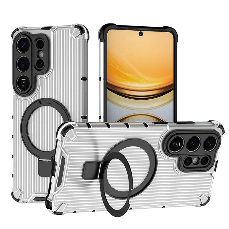 Stripe Pattern Magnetic Stand Case for Samsung Galaxy S26 Series