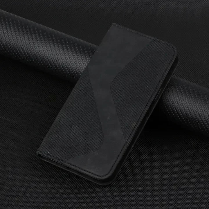 OnePlus 15 Magnetic Flip Wallet Case with Leather Texture