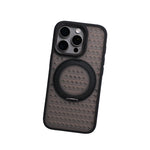 Frosted Grid Mesh MagSafe Case with 360° Rotating Kickstand for iPhone 16 Series