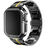Stainless Steel Link Strap + TPU Case Combo for Apple Watch