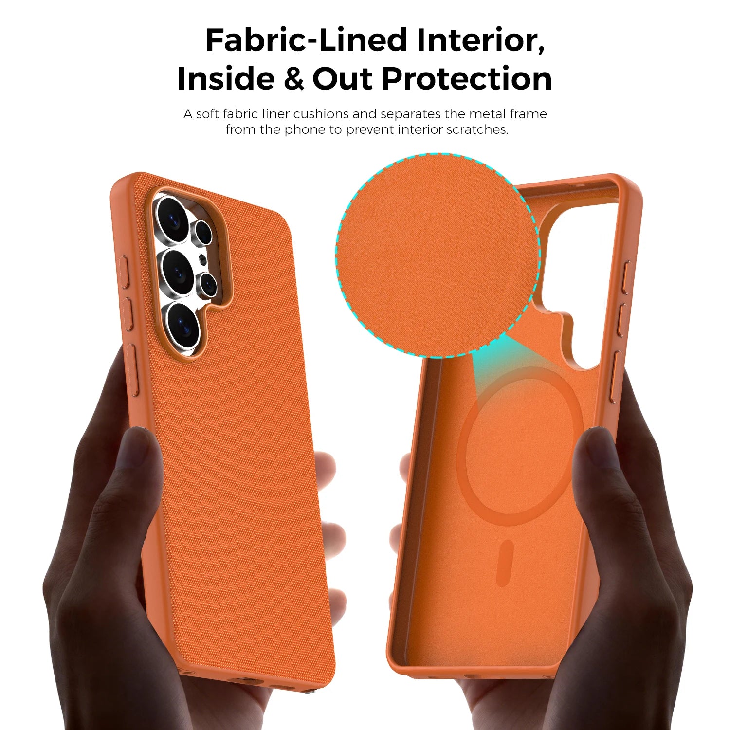 Luxury Woven Magnetic Case with Metal Camera Frame for Samsung Galaxy S26 Ultra