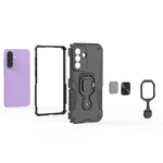 Samsung Galaxy A57 Magnetic Armor Case With Metal Ring Stand