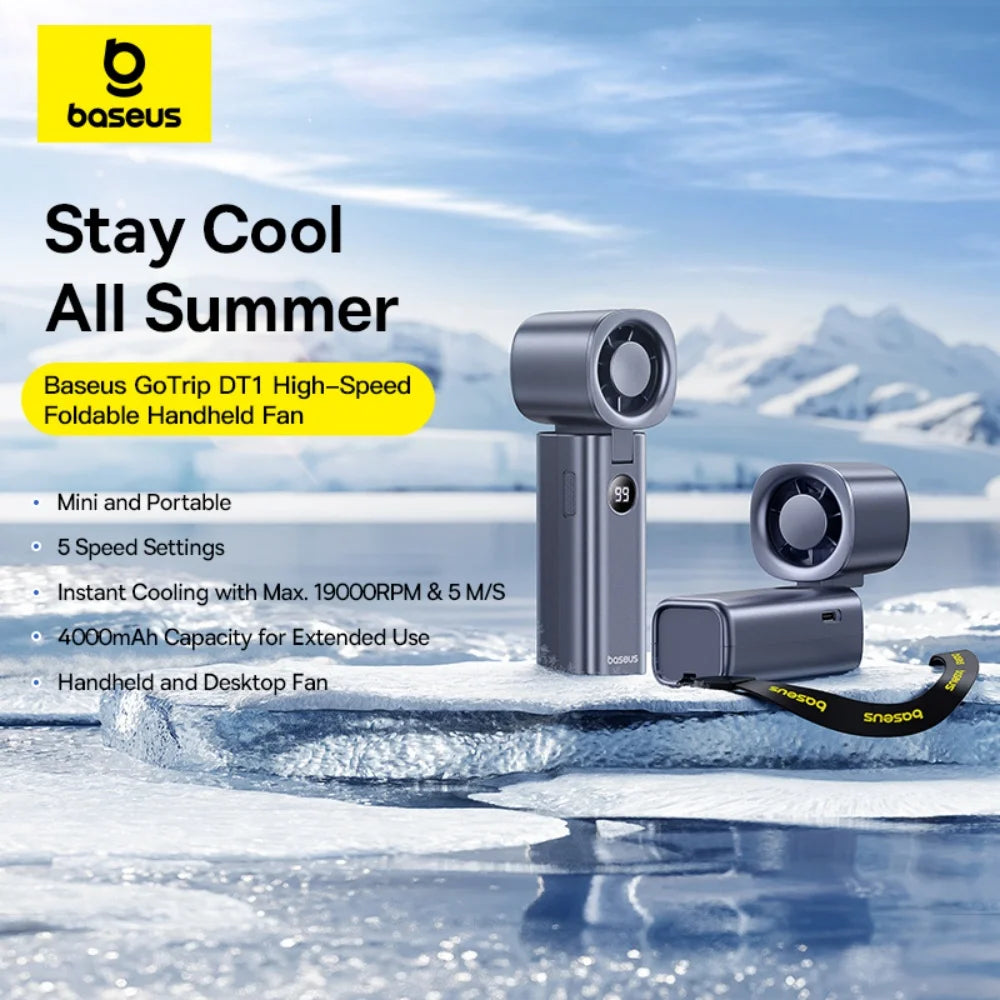 Baseus High-Speed Rechargeable Handheld Fan