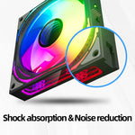 Teucer JM-3 120mm 3-in-1 Magic Wire-Free Splicing PWM ARGB PC Case Fan