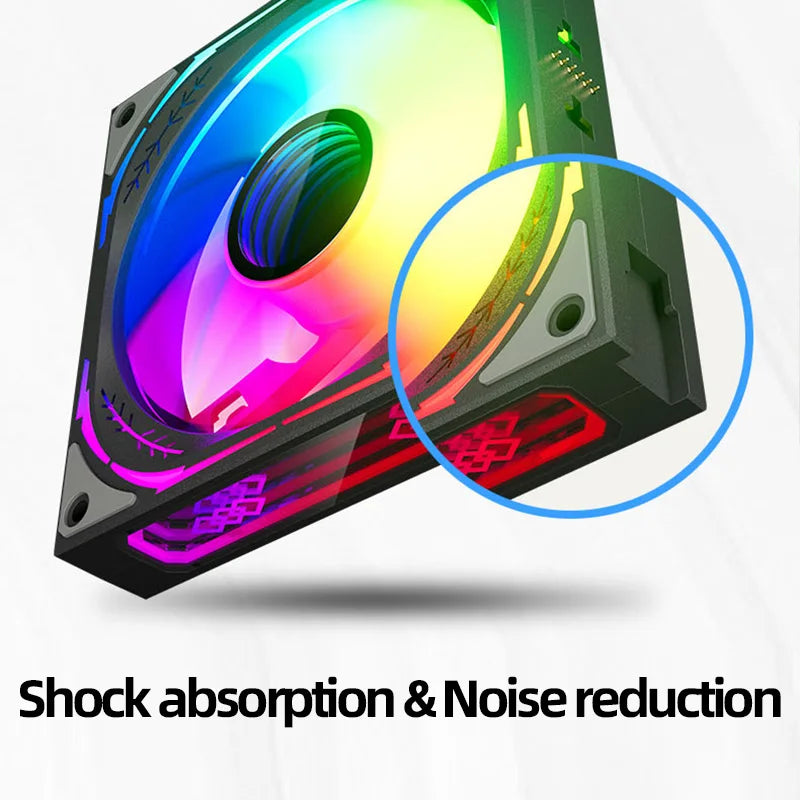 Teucer JM-3 120mm 3-in-1 Magic Wire-Free Splicing PWM ARGB PC Case Fan