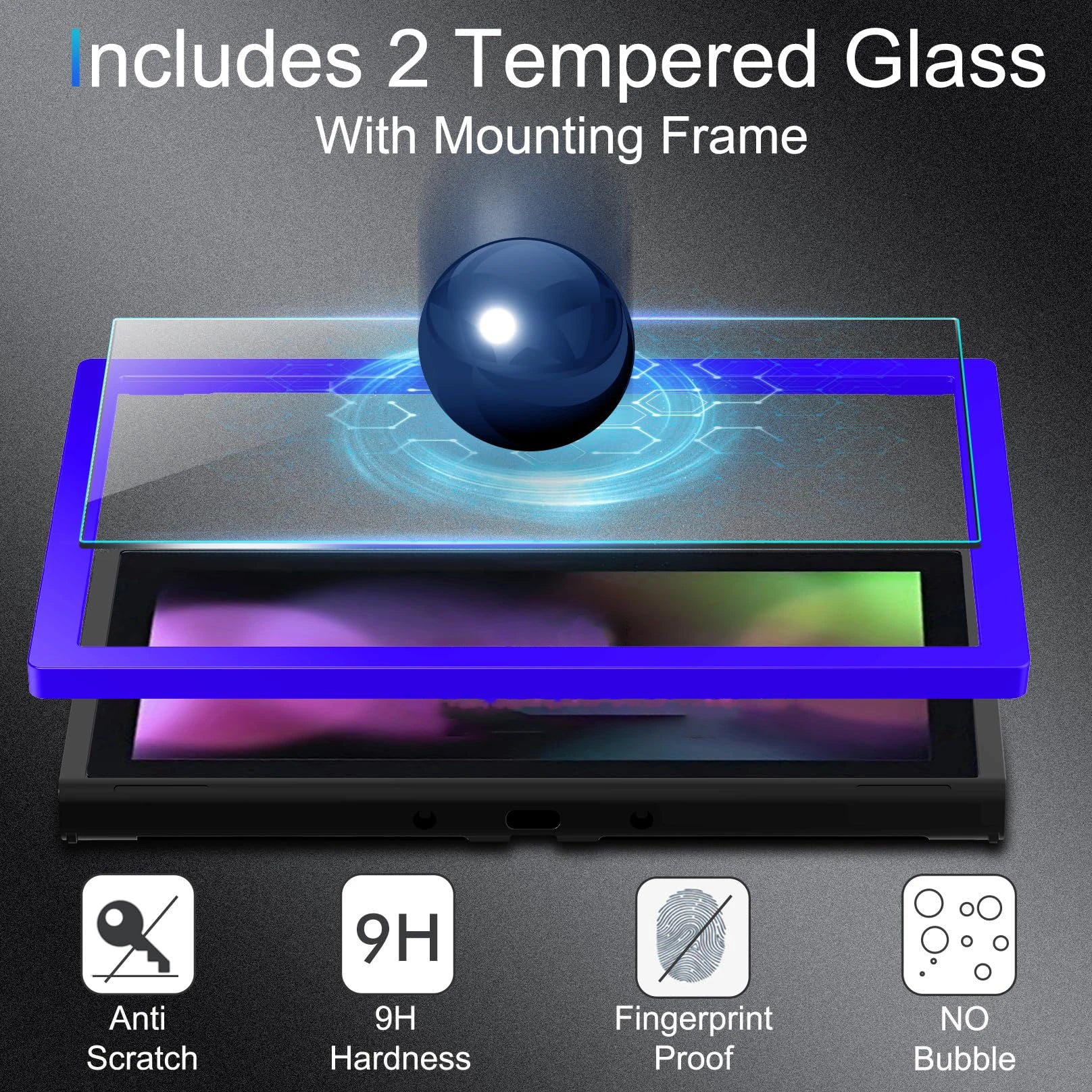 Protective Carrying Case with 2 Screen Protectors for Nintendo Switch 2