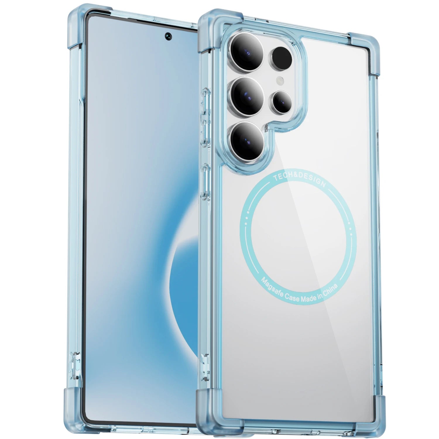 Clear Shockproof Magnetic Case with Airbag Protection for Samsung Galaxy S25 Series