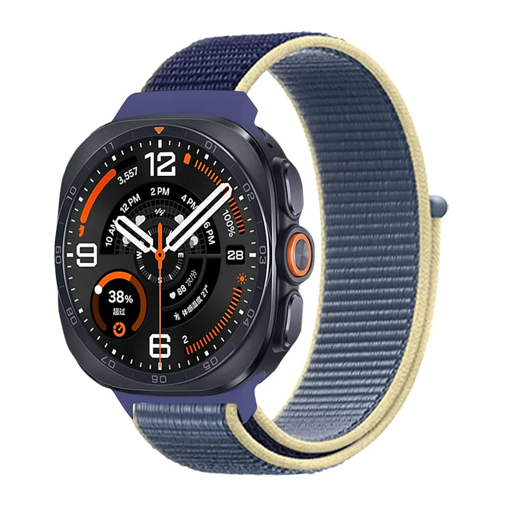 Breathable Nylon Weave Watchband with Hook-and-Loop Closure for Samsung Galaxy Watch Ultra 2
