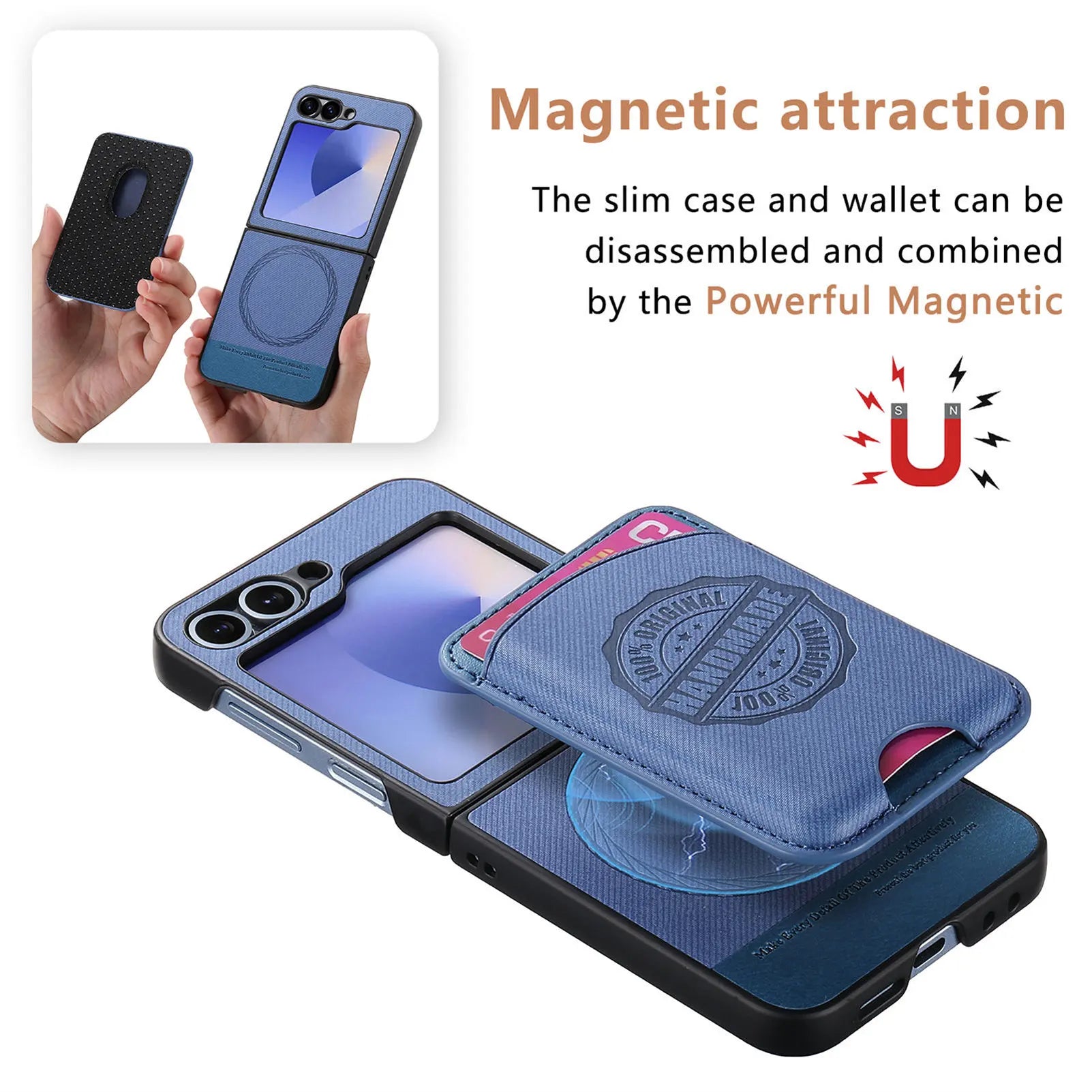 2-in-1 Detachable Leather Wallet Case for Samsung Galaxy Z Flip 6