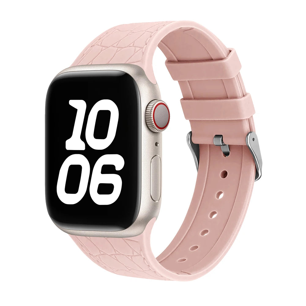 Soft Lychee Pattern Silicone Strap for Apple Watch