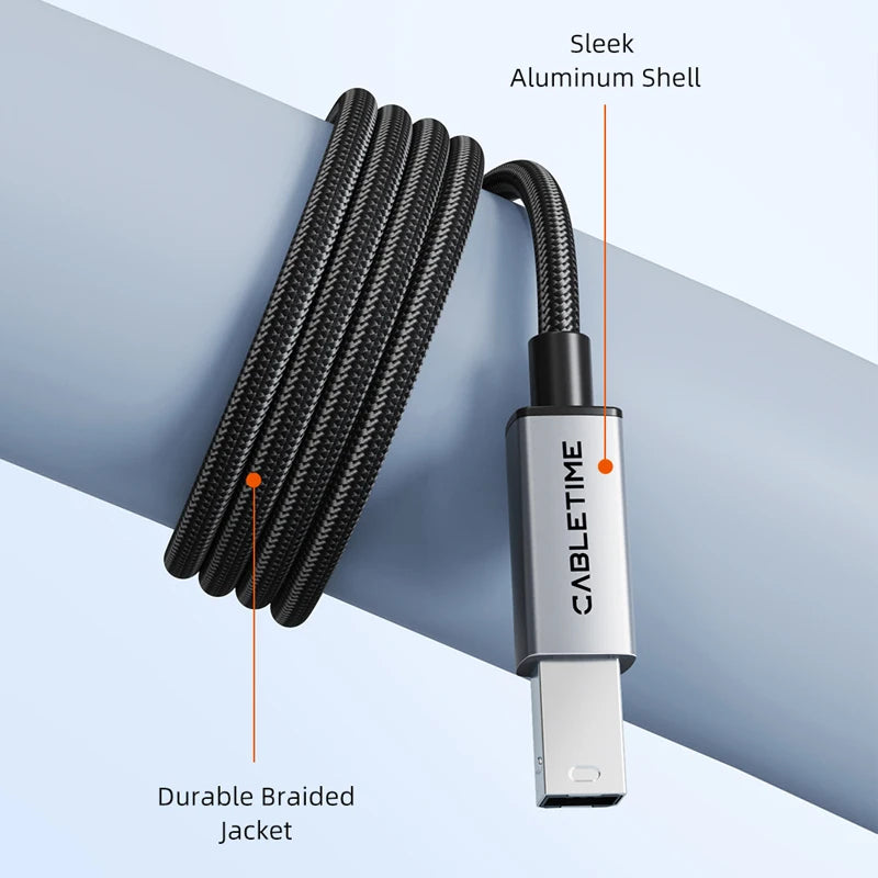 CABLETIME USB-C to USB-B Printer Cable