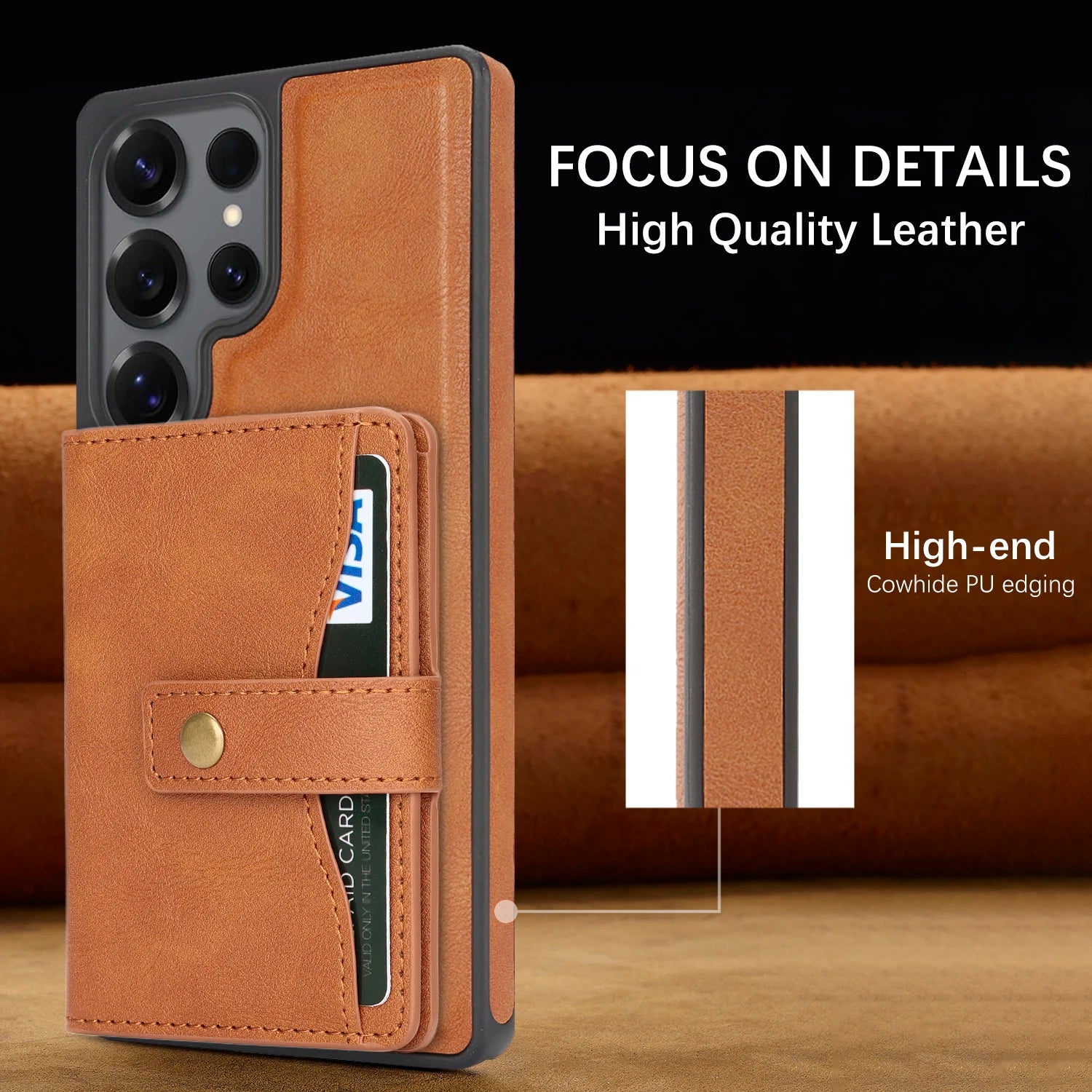 Luxury 2-in-1 Magnetic Leather Wallet Case for Samsung Galaxy S24 Series