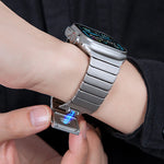 Durable Titanium Metal Band with Magnetic Buckle for Apple Watch
