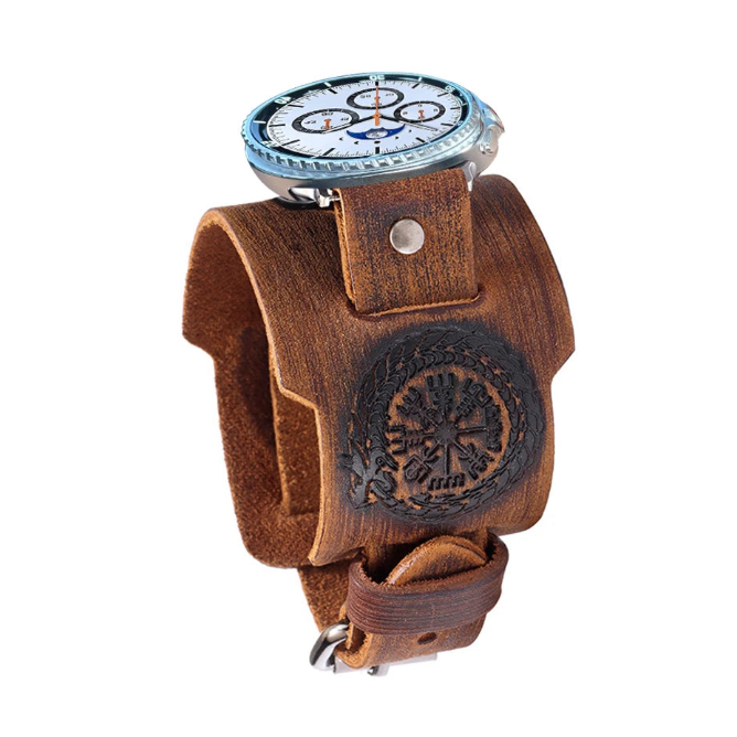 Genuine Leather Watch Band with Metal Buckle for Samsung Galaxy Watch 9