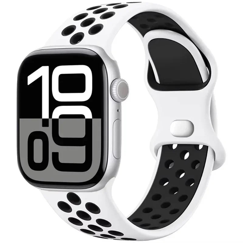 Breathable Silicone Band with Perforated Ventilation for Apple Watch