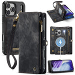 Leather Wallet Case with Zippered Coin Pouch for iPhone 18 Series