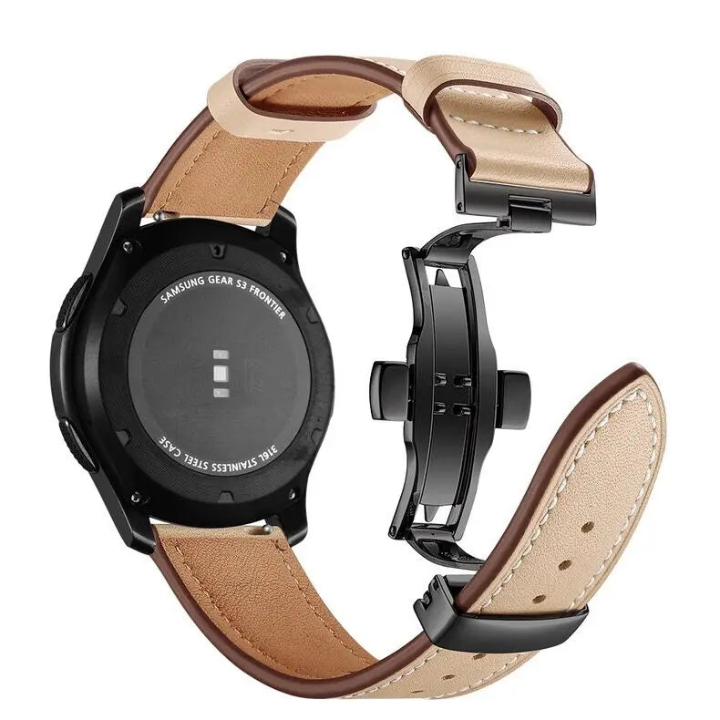 Luxury Leather Strap with Metal Buckle for Samsung Galaxy Watch 8 & Galaxy Watch 8 Classic