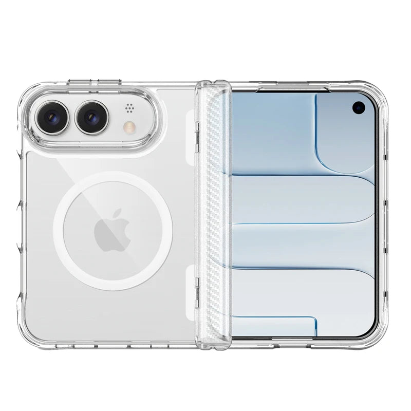 Transparent Kickstand Case with Magnetic Alignment Ring for iPhone Duo