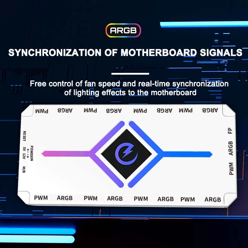Power Train Z-H8 V2 ARGB & PWM Fan Hub Splitter with Remote Control