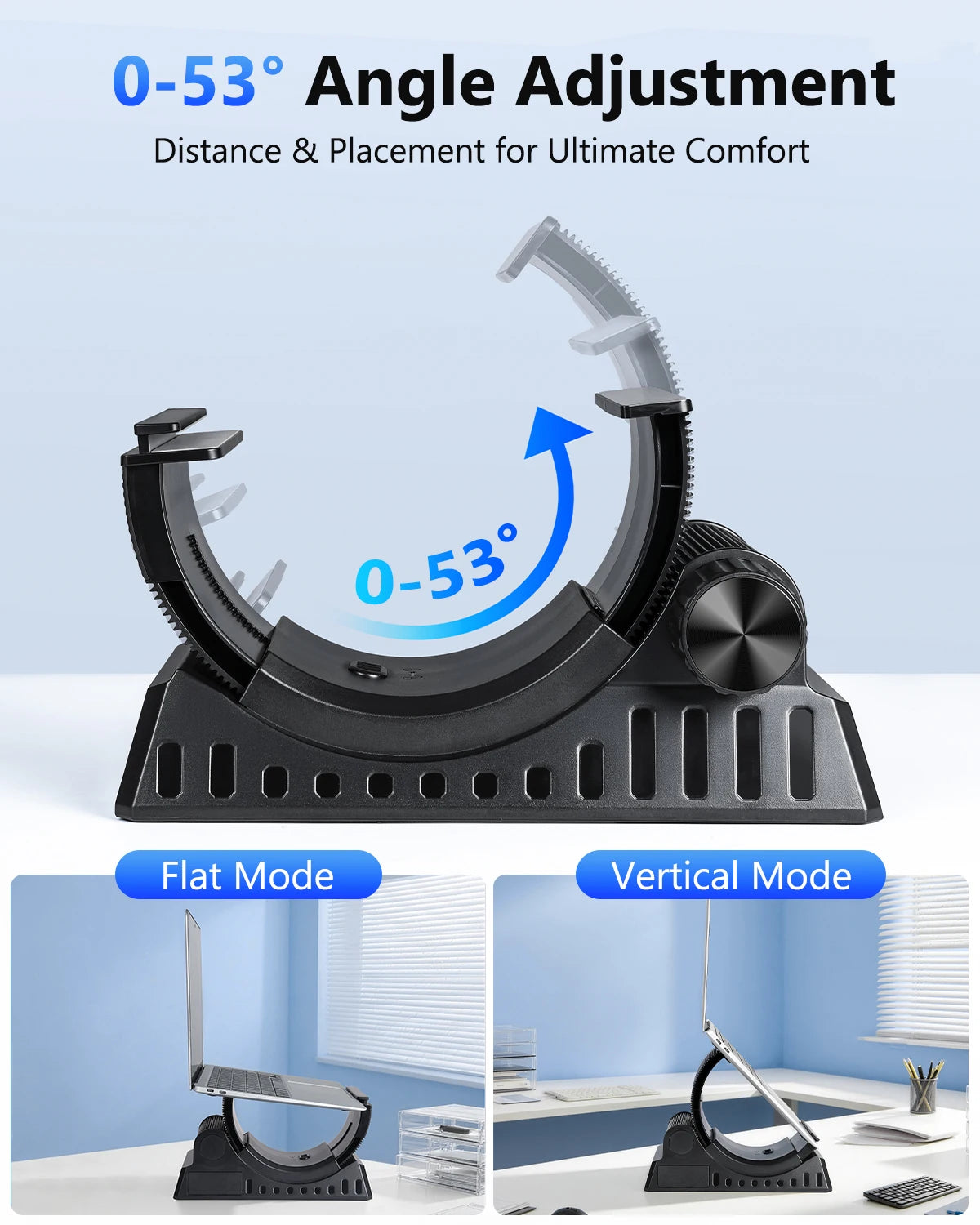 0–53° Angle Adjustment Laptop Stand