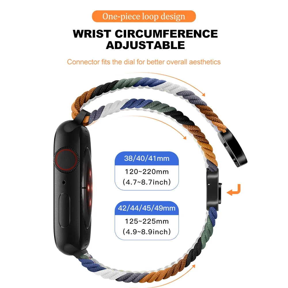 Magnetic Buckle Elastic Braided Strap for Apple Watch