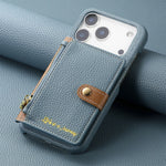 Retro Lychee Pattern Leather Wallet Case with Vertical Card Slot for iPhone 17 Series