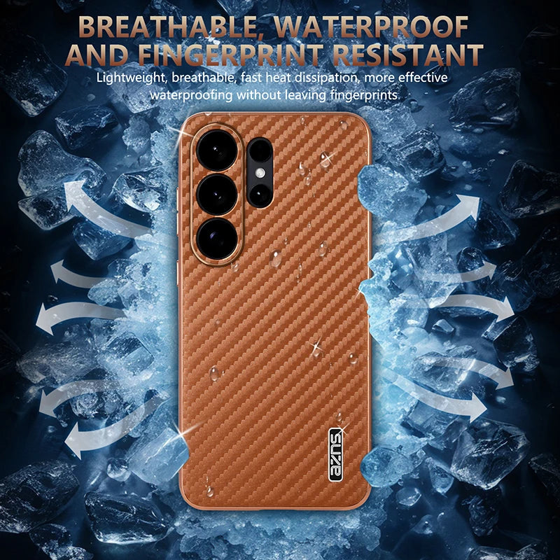 Carbon Fiber Pattern Skin-Feel Phone Case for Samsung Galaxy S26 Series