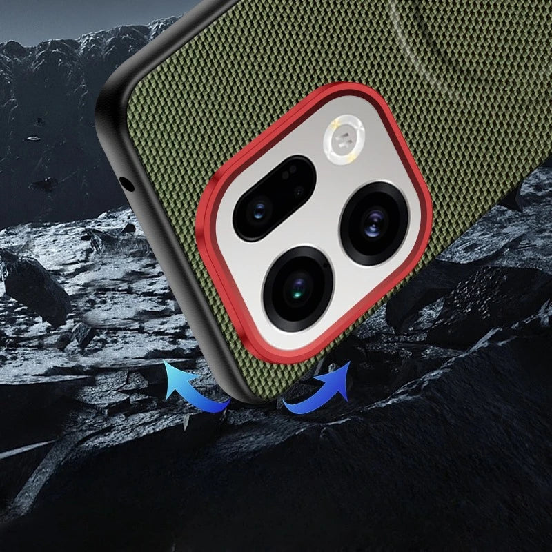 Nylon Woven Leather Magnetic Case for OPPO Find X9 / X9 Pro