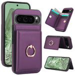Google Pixel 10 Series Leather Case with Card Holder and Kickstand