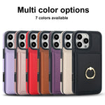 Premium Leather Wallet Case with 360° Ring for iPhone 16 Series