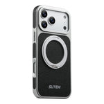 Litchi Texture MagSafe Case with Built-in Ring Stand for iPhone 17 Series