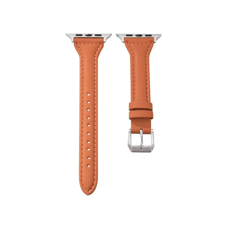 Premium Slim Leather Replacement Strap for Apple Watch