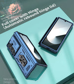 Rugged Armor Case with Sliding Camera Cover and Ring Stand for Samsung Galaxy Z Fold 8 Ultra