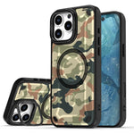 iPhone 16 Series Military Camouflage MagSafe Case with Metal Lens Stand
