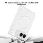 Vegan Leather Shockproof Foldable Case with Full Hinge Protection for iPhone Duo