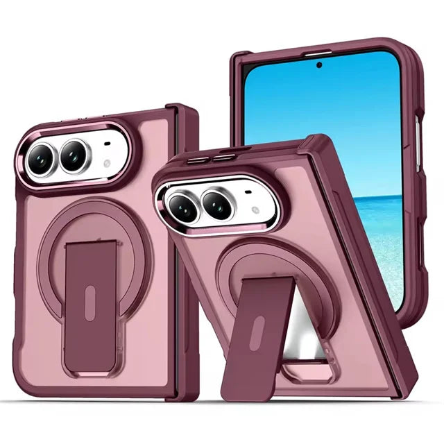 Translucent Kickstand Case with MagSafe Compatibility for iPhone Duo