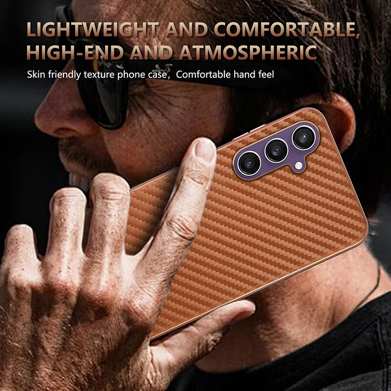 Durable Carbon Fiber Pattern Phone Case for Samsung Galaxy A56