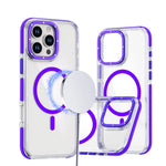iPhone 16 Series Colorful Transparent MagSafe Case with Aluminum Buttons