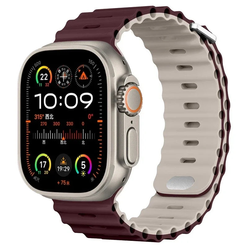 Perforated Silicone Band with Water Drainage for Apple Watch