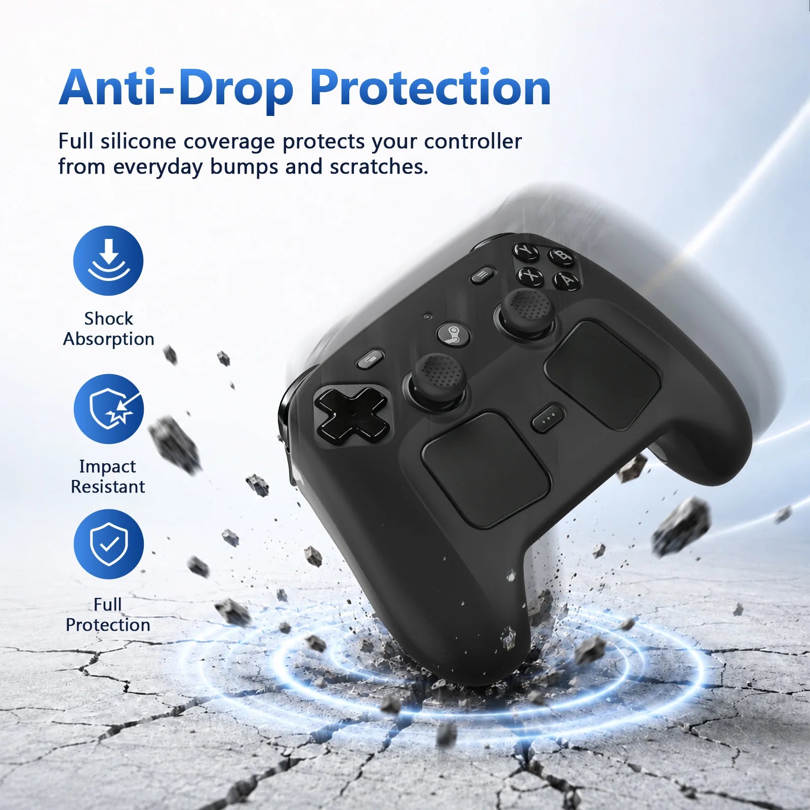 Silicone Controller Cover with Thumb Grips for Steam Controller 2