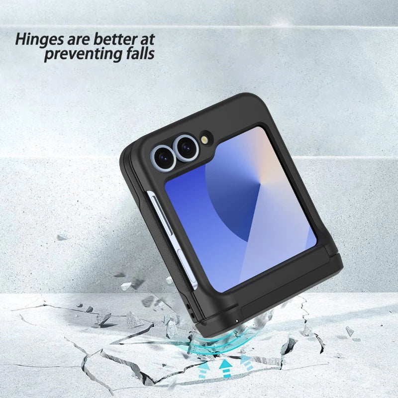 Shockproof Hard Shell Case with Magnetic Hinge Protection & Card Slot for Samsung Galaxy Z Flip 6