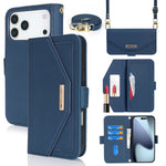 Crossbody Wallet Case with Mirror and Shoulder Strap for iPhone 17 Series