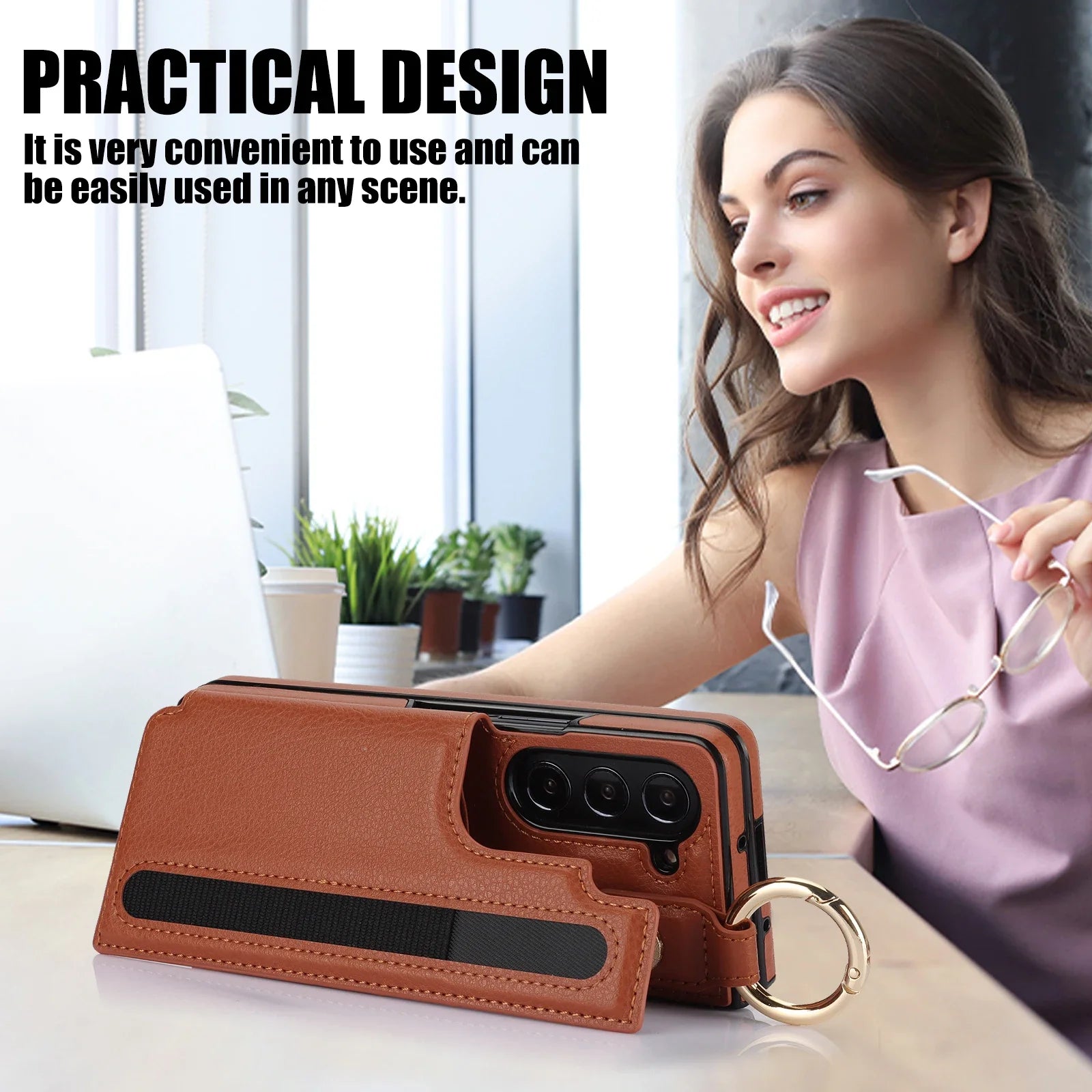 Samsung Galaxy Z Fold 6 PU Leather Wallet Case with S Pen Holder and Card Storage