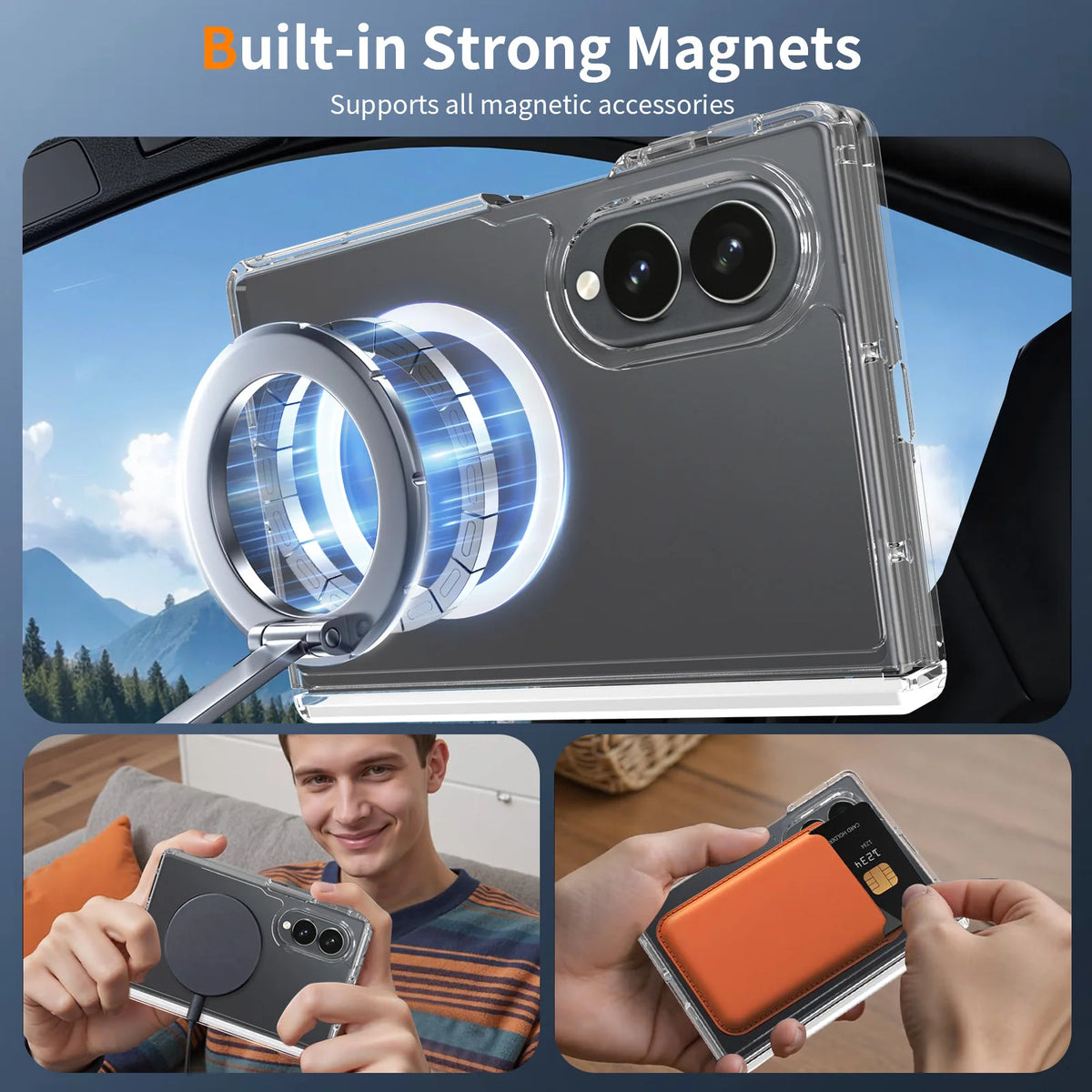 Anti-Yellowing Slim Magnetic Protective Cover for Samsung Galaxy Z Fold 8